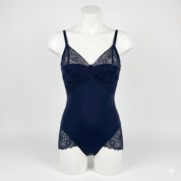 Body Beautiful Other - Body Beautiful Lace-Trim Shape Wear Bodysuit Women’s Large